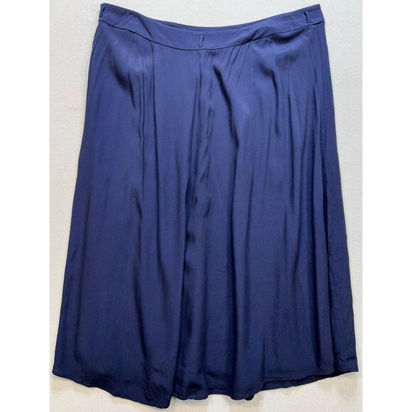 Talbots Womens Preppy Midi Skirt Stretch Size 18 Blue Button Side Zipper Casual - Picture 2 of 12